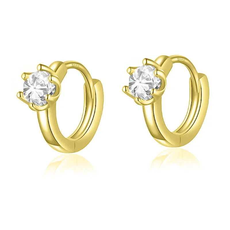 Arracadas Redondas con Zirconia Blanca o Verde