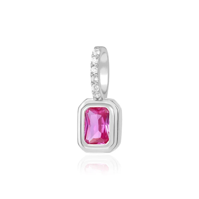 Dije Cuadrado con Zirconia de Color