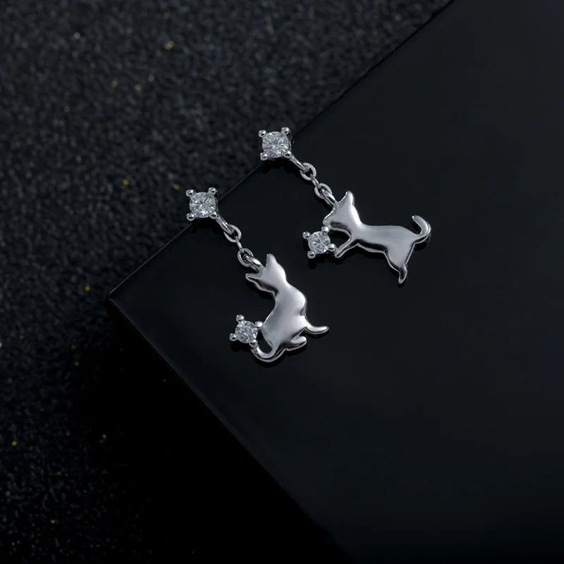 Aretes Gato en Plateado o Dorado