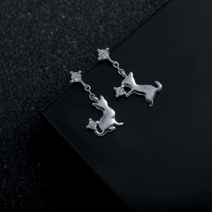 Aretes Gato en Plateado o Dorado