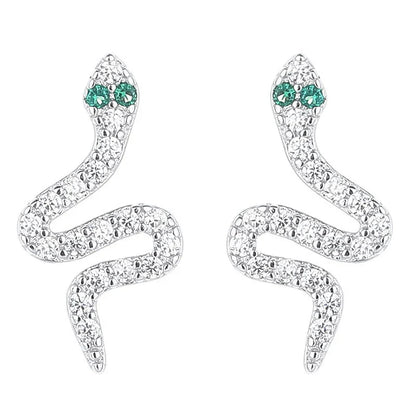 Aretes Serpiente en Espiral con Zirconias