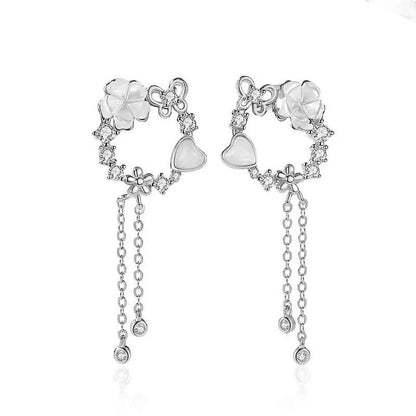 Aretes o Collar Flor, Mariposa y Corazón