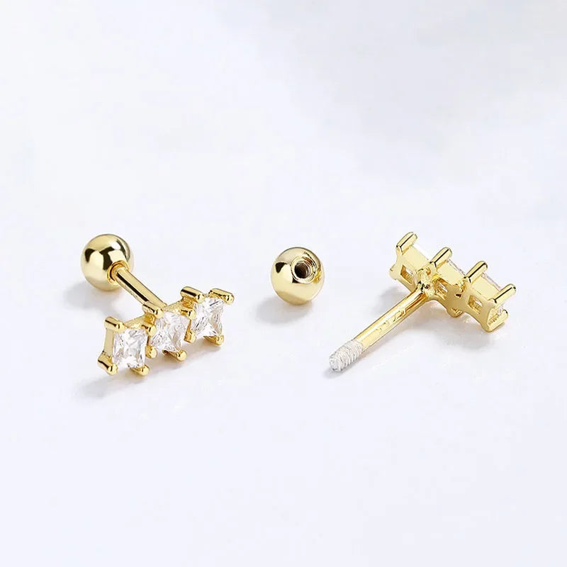 Aretes Bolita con Zirconias