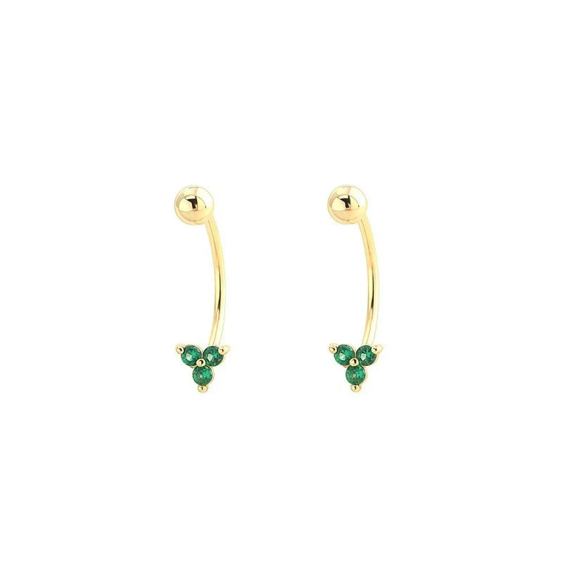 Aretes en C con Tréboles de Zirconia