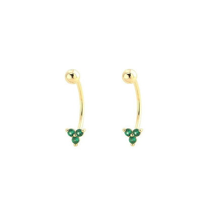 Aretes en C con Tréboles de Zirconia