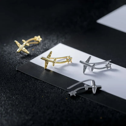 Aretes Estrella Lisa de Gancho
