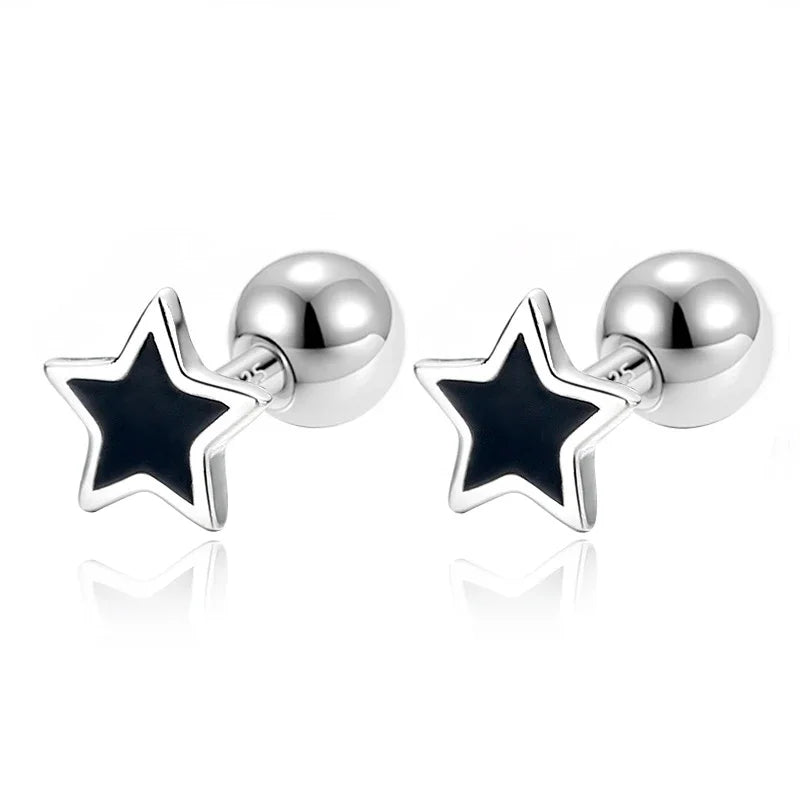 Aretes Bolita con Corazón o Estrella