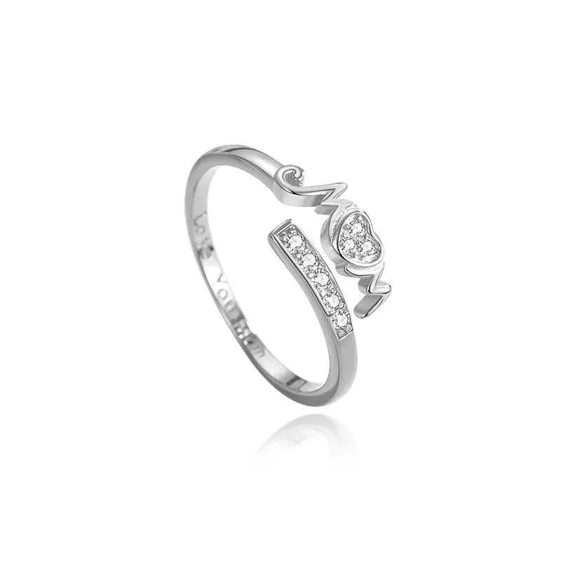 Anillo Corazón Mom Ajustable