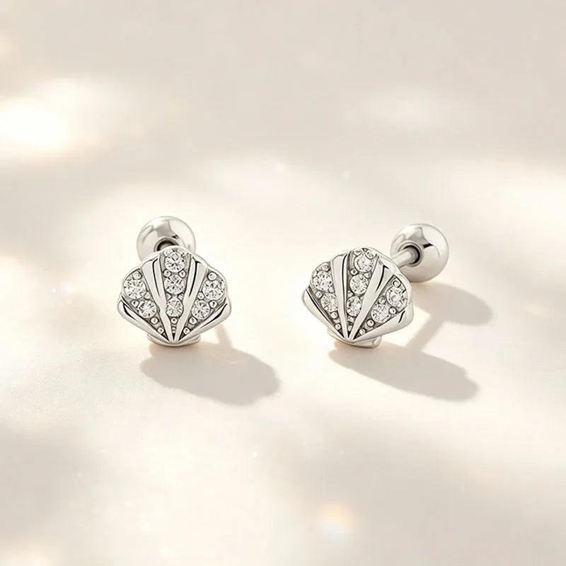 Aretes Concha Marina con Zirconias