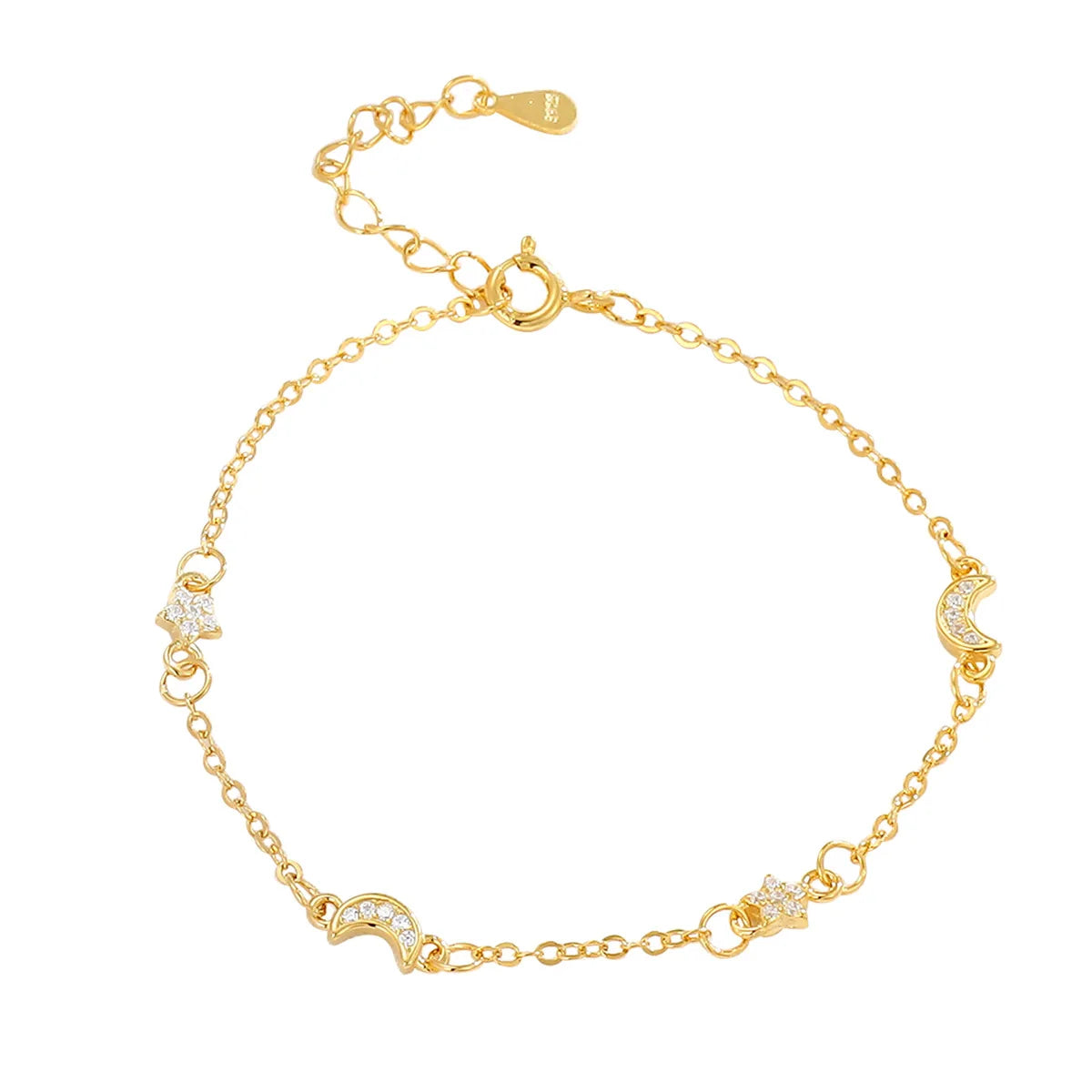 Pulsera Estrella y Luna Brillantes