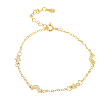Pulsera Estrella y Luna Brillantes