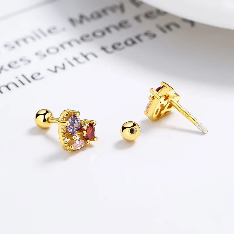 Aretes Corazón de Color