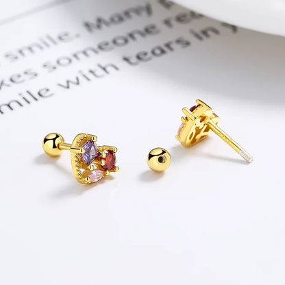 Aretes Corazón de Color