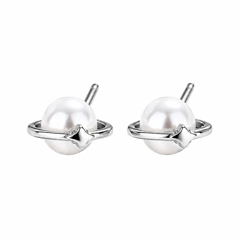 Aretes Planeta con Perla