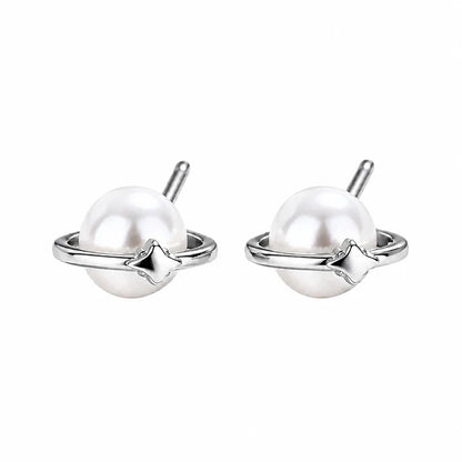 Aretes Planeta con Perla