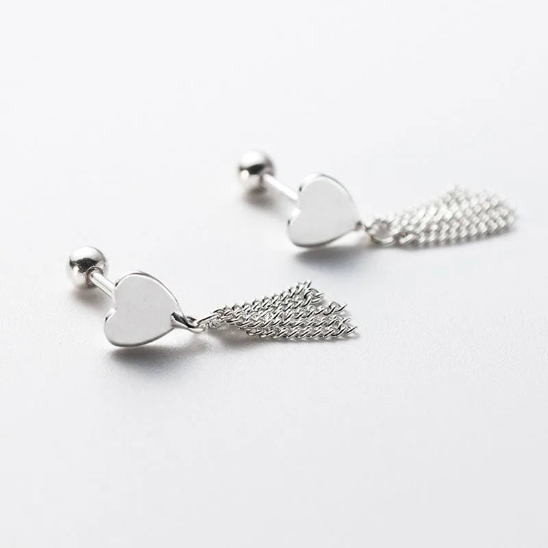 Aretes Corazón con Flecos