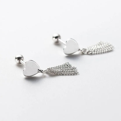Aretes Corazón con Flecos