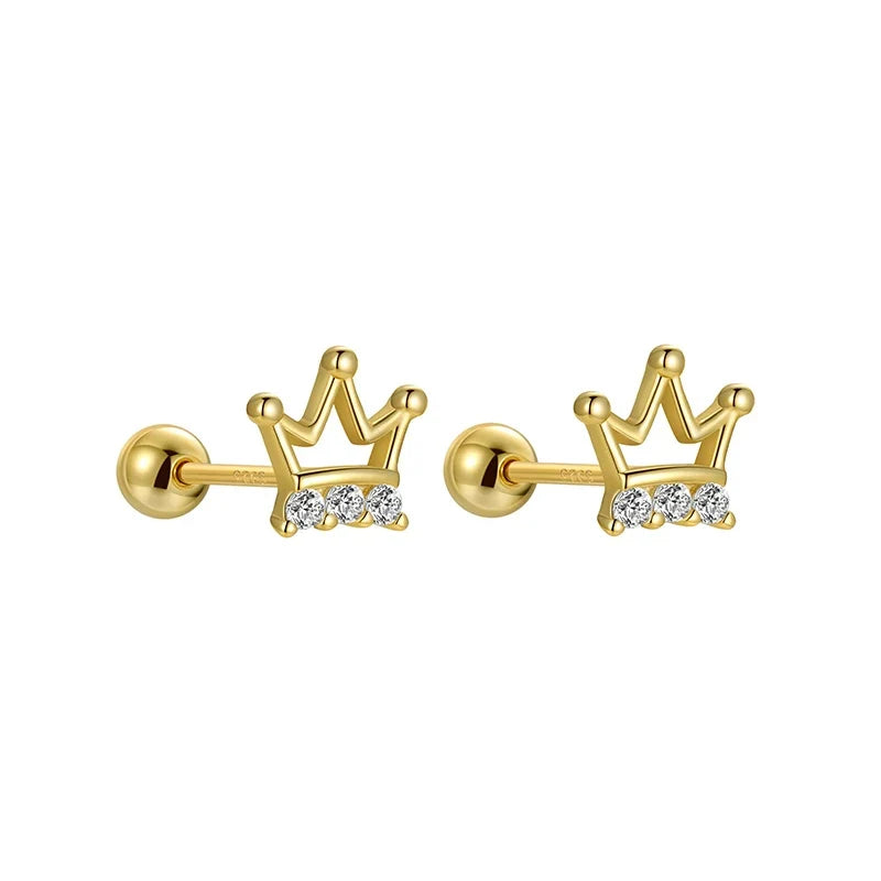 Aretes Corona Calada con Zirconias