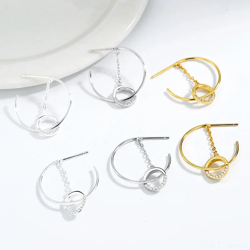 Aretes Medio Círculo con Flecos