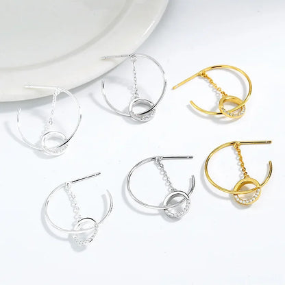 Aretes Medio Círculo con Flecos