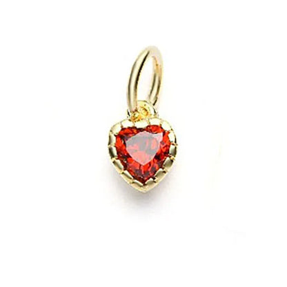 Dije Corazón con Zirconia Roja