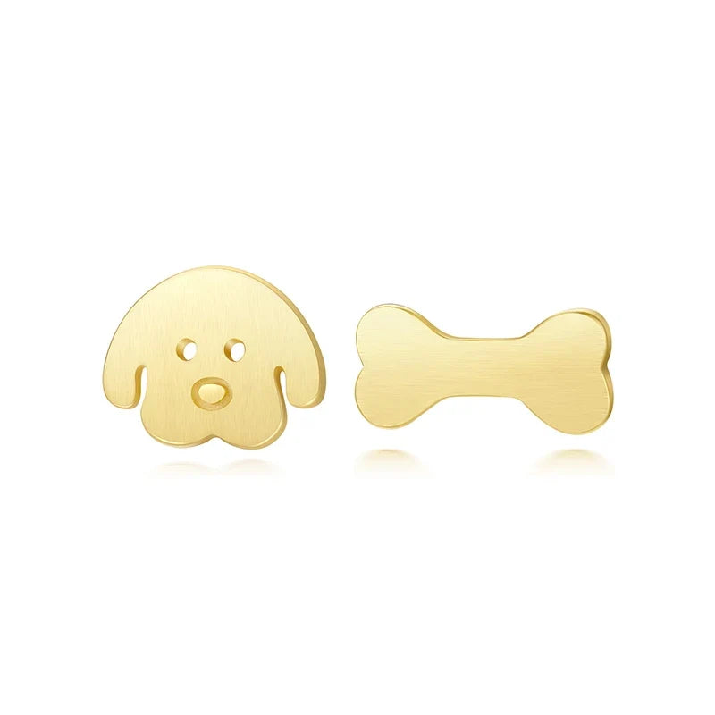 Aretes Asimétricos Hueso de Perrito