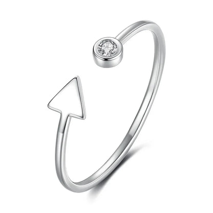 Anillo Abierto Círculo y Triángulo con Zirconias