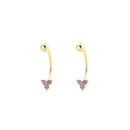 Aretes en C con Tréboles de Zirconia