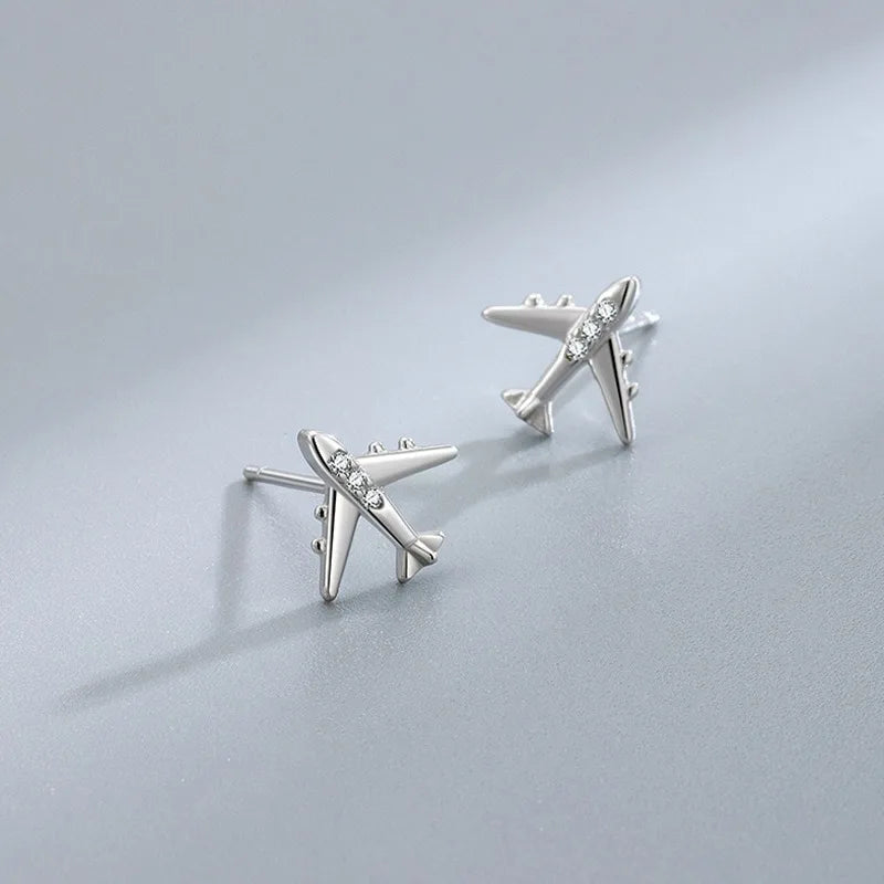 Aretes Avión con Zirconias