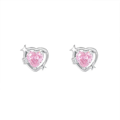 Aretes Estrella de Cuatro Puntas y Corazón