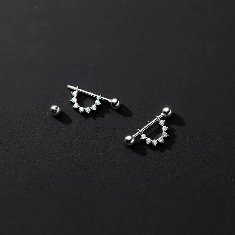 Aretes Forma de U con Zirconias