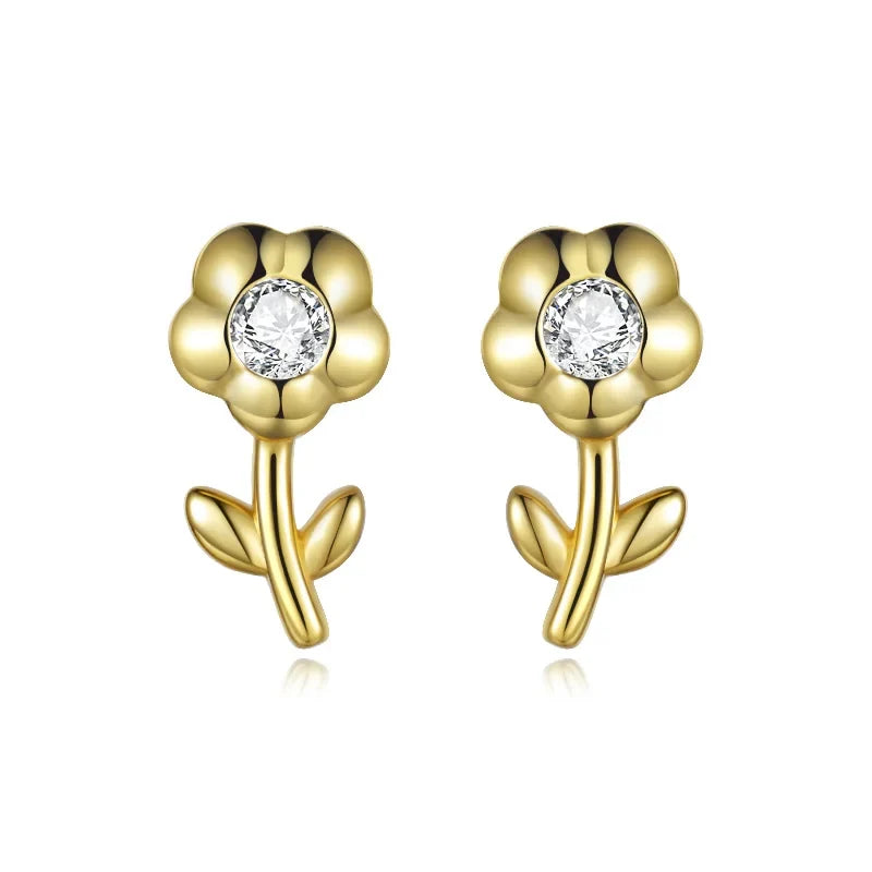Aretes Flor y Hojas