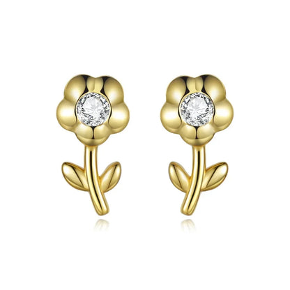 Aretes Flor y Hojas