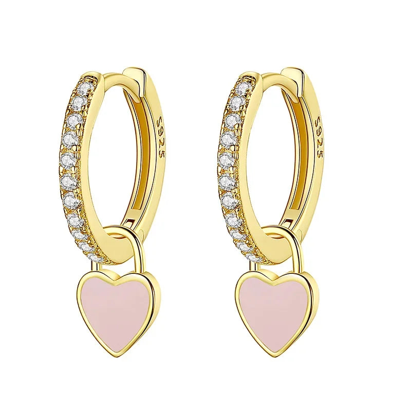 Arracadas con Corazón Esmaltado