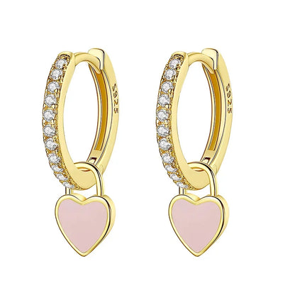 Arracadas con Corazón Esmaltado