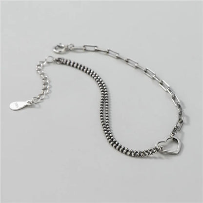 Pulsera Cadena con Corazones y Bolitas