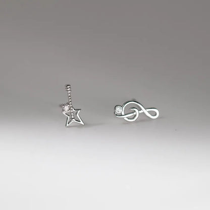 Aretes Asimétricos Nota Musical y Violín