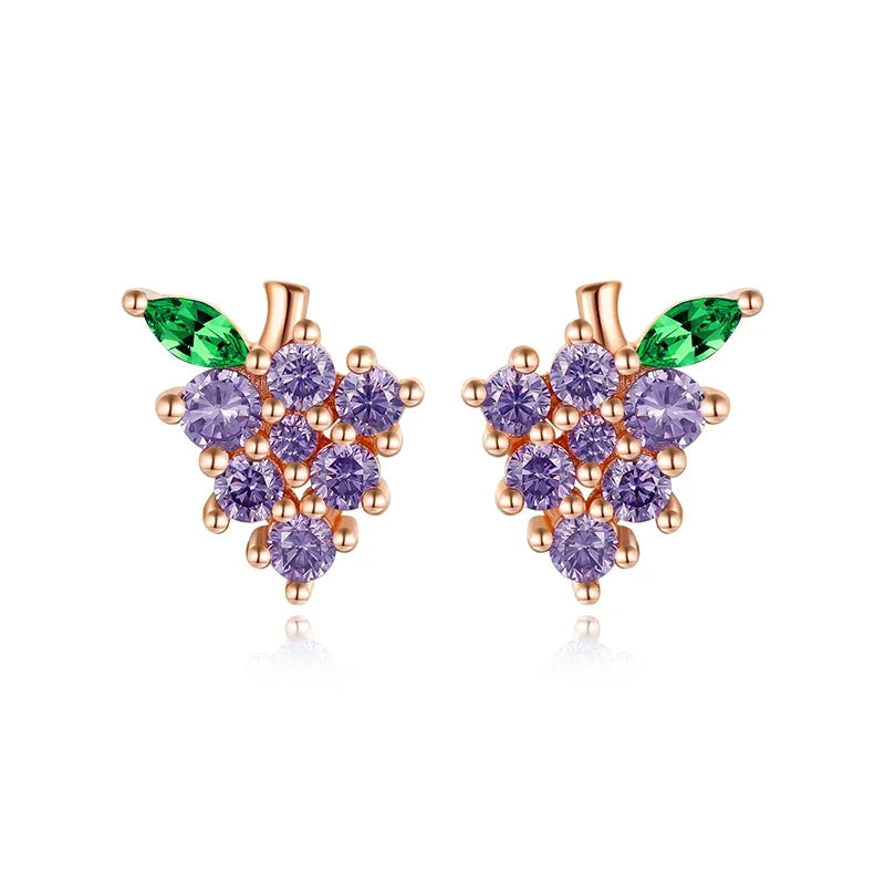 Aretes Uvas Moradas Vintage