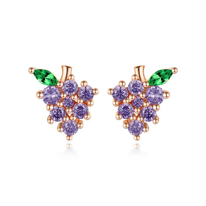 Aretes Uvas Moradas Vintage