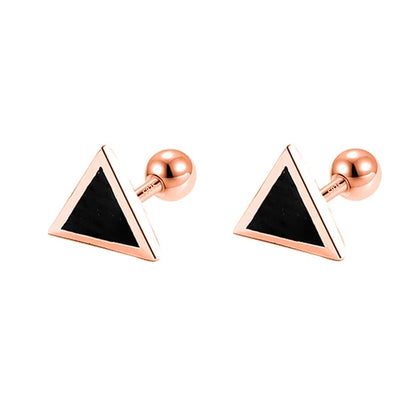 Aretes Geométricos con Esmalte Negro