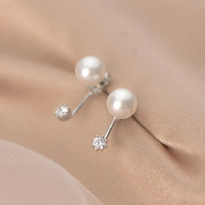 Aretes Perla con Zirconia