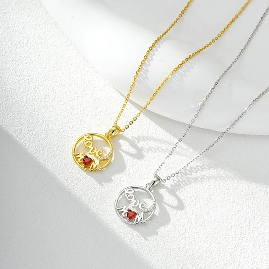 Collar Love Mom con Zirconias