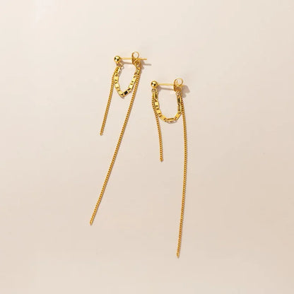 Aretes Largos Doble Cadena