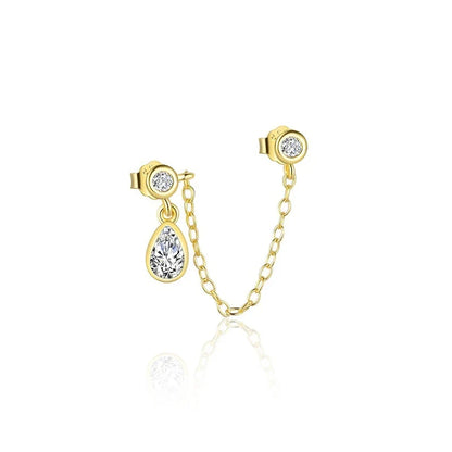 Aretes Borla de Cadena Larga