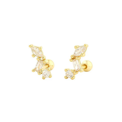Aretes Irregulares con Zirconias
