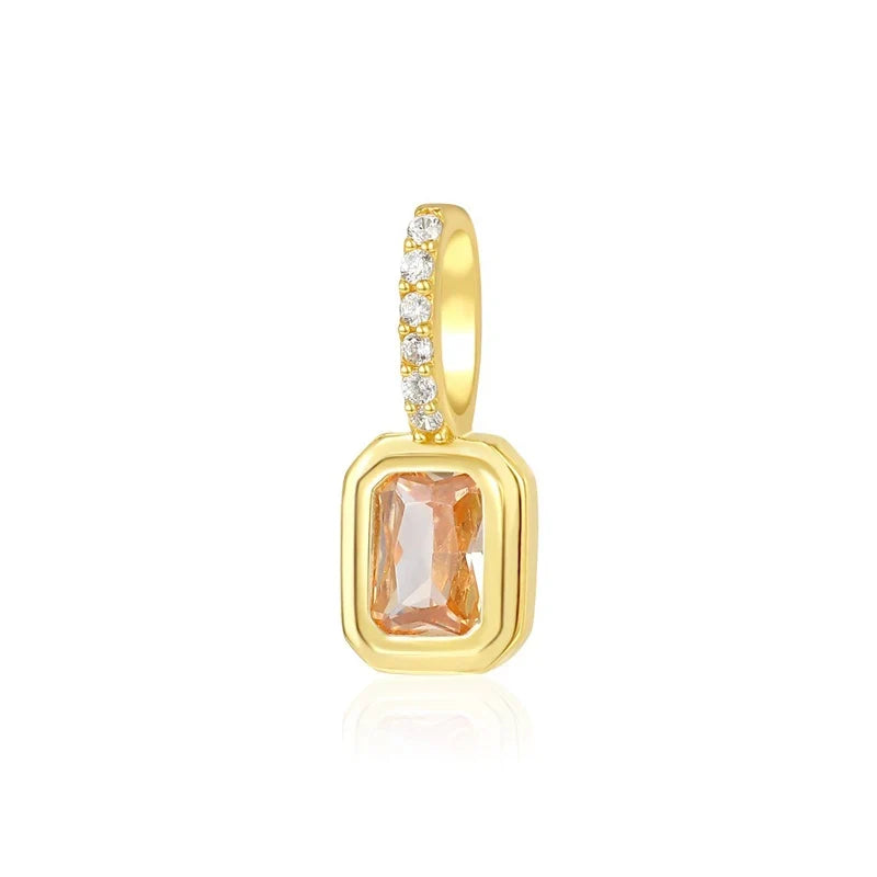 Dije Cuadrado con Zirconia de Color