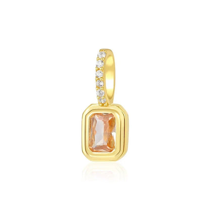 Dije Cuadrado con Zirconia de Color