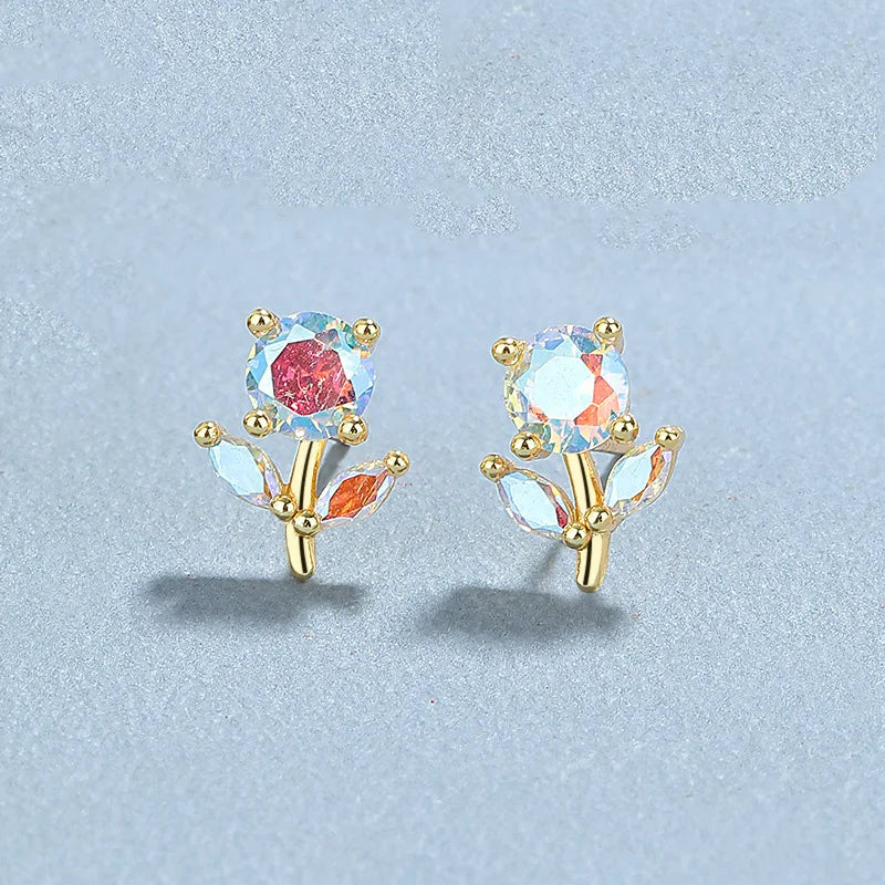 Aretes Flor de Zirconias