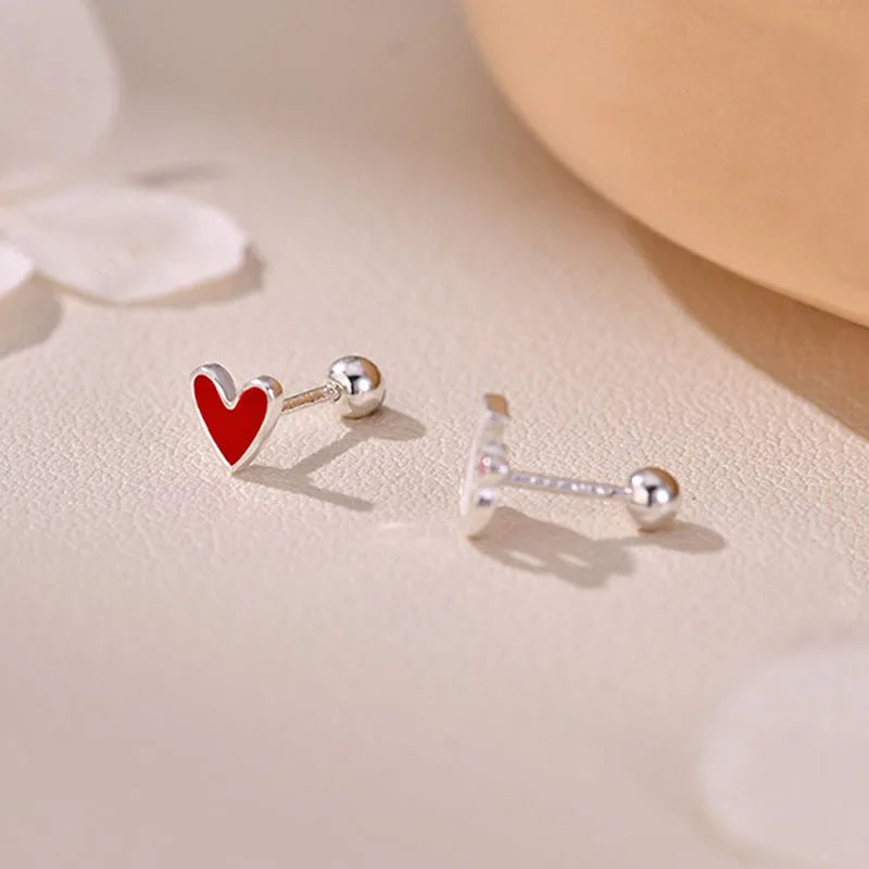 Aretes Asimétricos Gatito y Corazón
