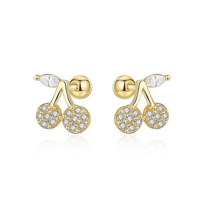 Aretes Cereza con Zirconias